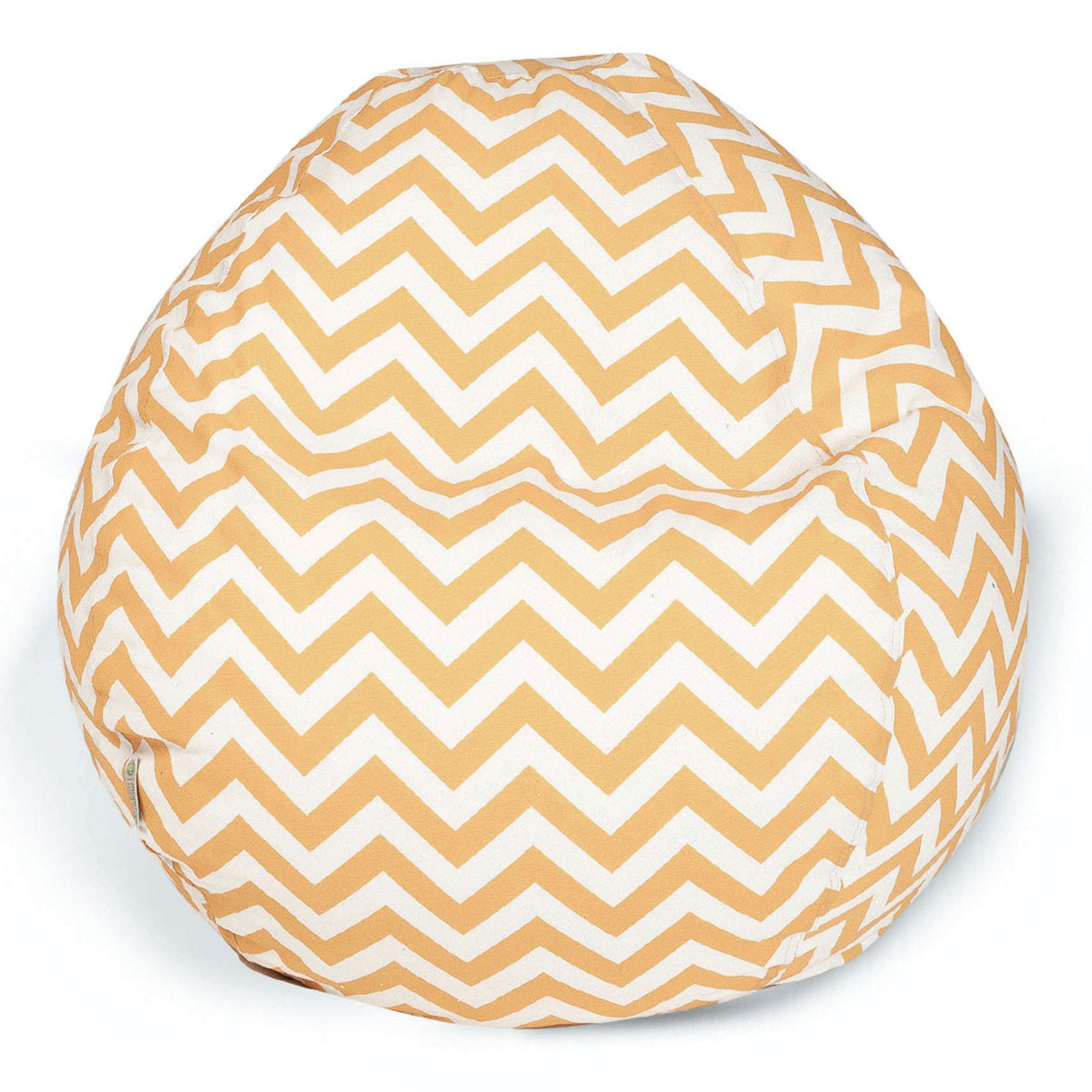 Majestic Home Goods Classic Bean Bag Chair - Chevron Giant Classic Bean Bags for Small Adults and Kids (28 x 28 x 22 Inches) (Ye