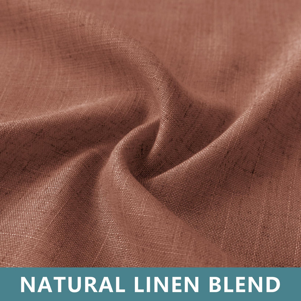 Koufall Terracotta Tab Top Linen Blend Curtains For Living Room 52X84 Inches Long