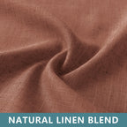 Koufall Terracotta Tab Top Linen Blend Curtains For Living Room 52X84 Inches Long
