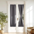 NICETOWN Grey Door Curtains for Window - 20 x 72 inches Long Blackout Thermal Insulated Sidelight Curtain for French Front Glass