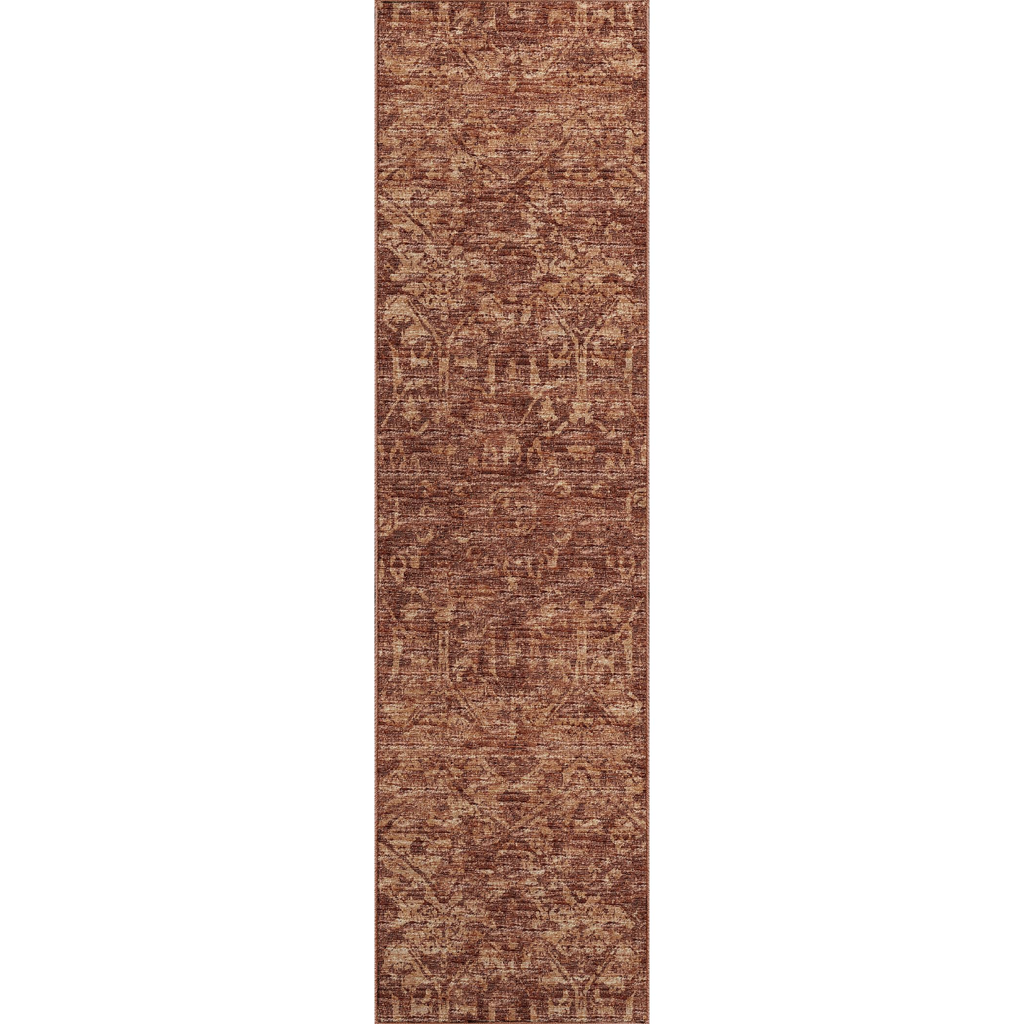 Aberdeen Ab1 Orange 2'3" X 7'6" Runner Rug