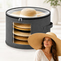 GliCraft Extra Large Sun Hat Storage Box for Women, 23.6 D x 15.7 H Clear Cowboy Hat Organizer Storage Box with 4 Support Rods