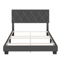 Boyd Sleep Diamond Upholstered Platform Bed with Headboard and Durable Mattress Foundation with Strong 4 Wood Slat Supports, Box Spring Required: Full, Black