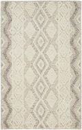HomeRoots 512776 8 x 10 ft. Ivory Taupe & Gray Wool Geometric Hand Tufted Handmade Stain Resistant Rectangle Area Rug