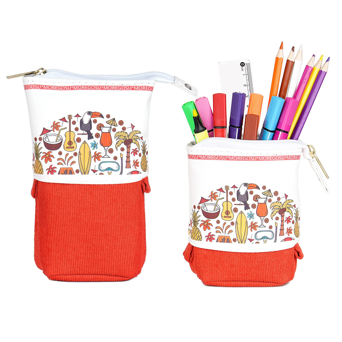 Moregosu Standing Pencil Holder Telescopic Pouch Pop Up Bag Stationery Office Organizer Box For Students, Girls And Women
