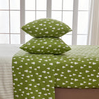Great Bay Home 4 Piece 100% Turkish Cotton Queen Winter Lodge Flannel Sheet Set | Cotton Printed Bedding Sheets & Pillowcases |