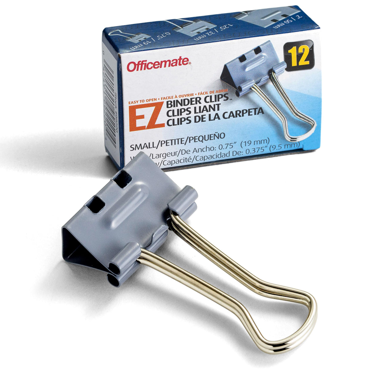 Officemate Ez Binder Clips, Small Size, 12/Box, Gray (99220)