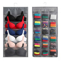 GLUN Pack of 1 Mesh Closet Hanging Organiser, 6 Pockets or 18 Pockets Grey Colour, Wall Hanging Shelf Wardrobe Storage Bags Shel