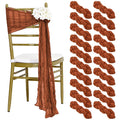 20 Packs Terracotta Cheesecloth Chair Sashes, Chair Bow Designed Decorative Chair Cover Chair Sashes For Wedding Reception Party