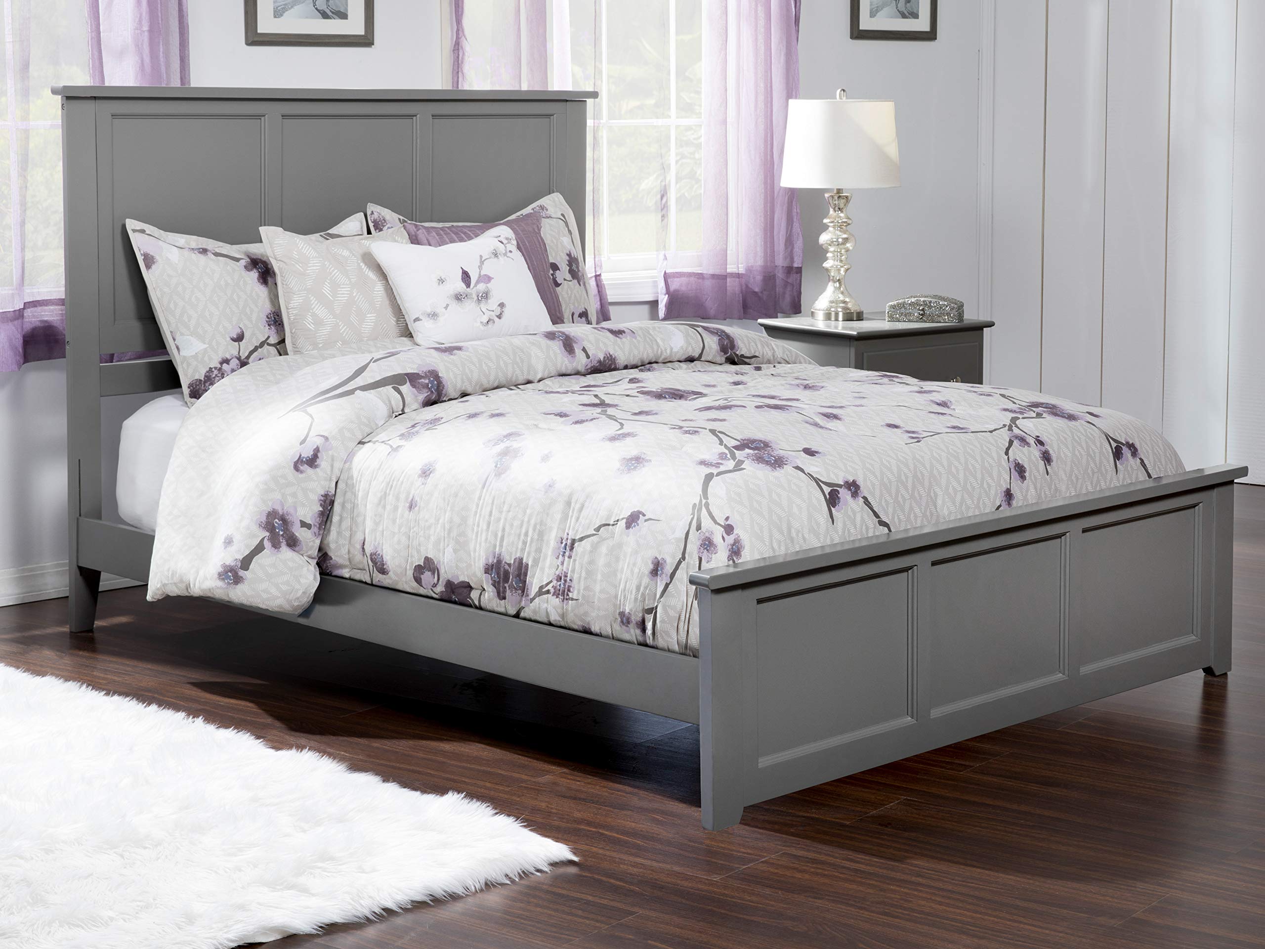 Afi, Madison Queen Foundation Bed With Matching Footboard, Grey