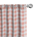 Ambesonne Checkered Curtains, Picnic In Countryside Themed Gingham Pattern In Soft Colored Print, Window Treatments 2 Panel Set