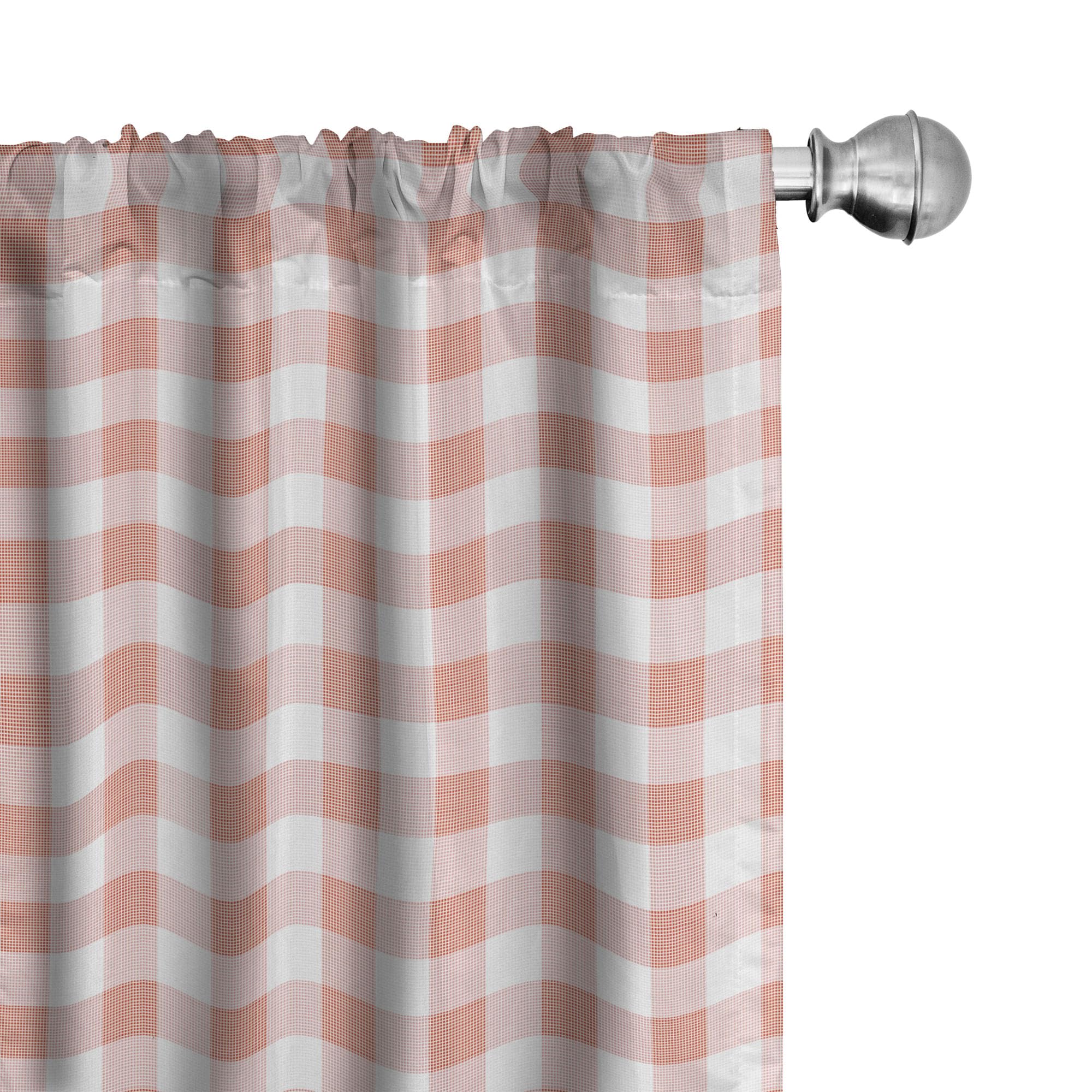 Ambesonne Checkered Curtains, Picnic In Countryside Themed Gingham Pattern In Soft Colored Print, Window Treatments 2 Panel Set