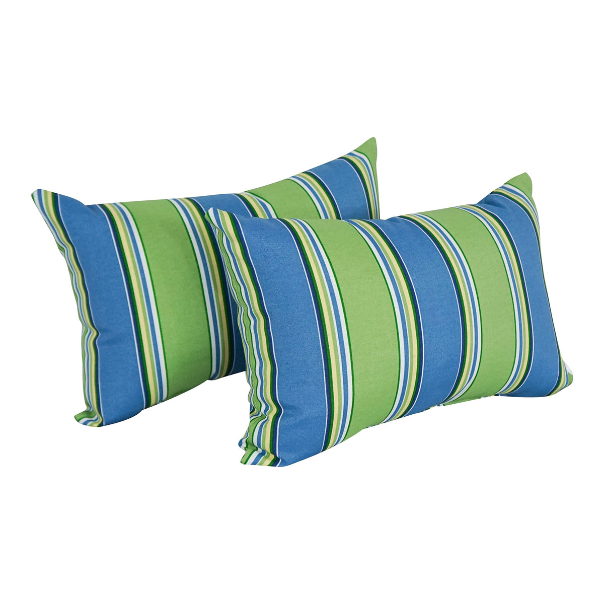 Blazing Needles Indoor/Outdoor Rectangular Throw Pillow, 19&quot; by 11&quot;, Haliwell Caribbean 2 Count