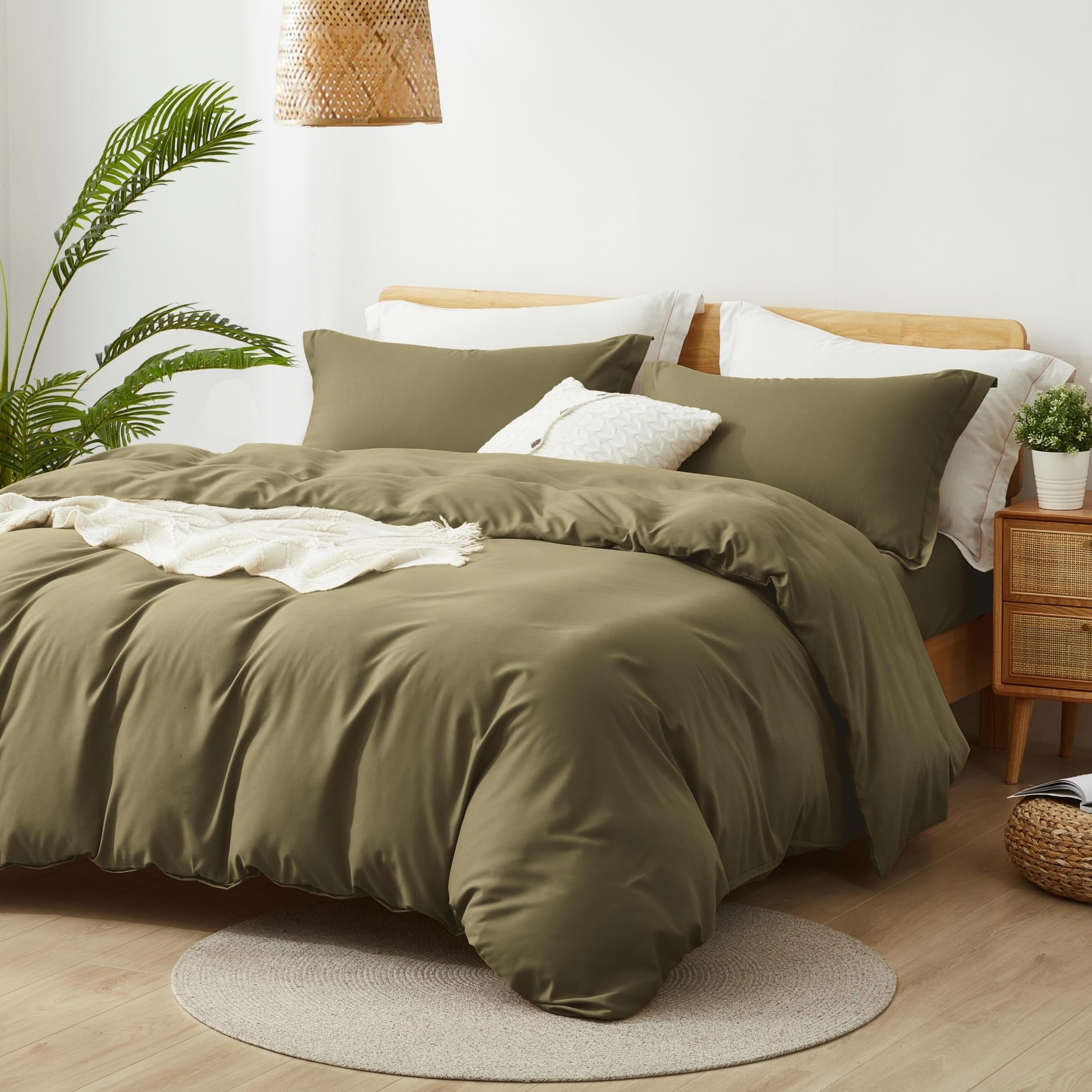 Alazuria Twin Size Duvet Cover - 2 Piece Bedding Set (1 Duvet Cover & 1 Pillow Sham) Soft Double Brushed Comforter Cover W/Zippe