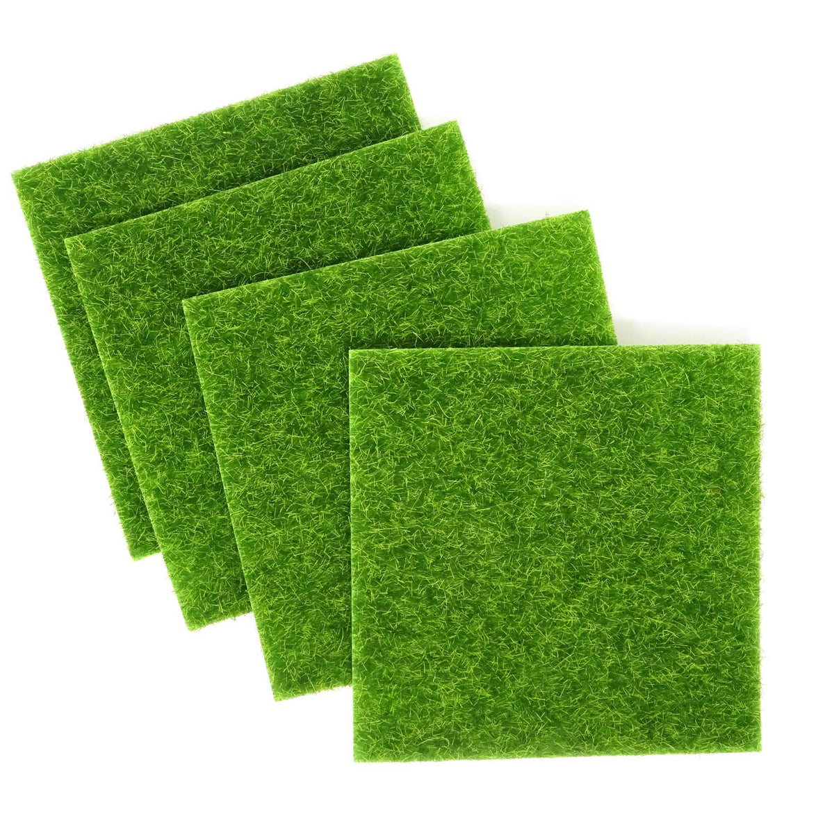 Honbay 4Pcs Fairy Garden Micro Landscape Artificial Moss Grass, 15X15Cm/5.9X5.9Inch