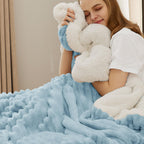 Bedsure Sherpa Blanket King Size For Bed - Super Soft Cozy Plush Fleece Thick Warm Blanket For Winter, Sky Blue, 108X90 Inches