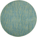 Nourison Essentials Indoor/Outdoor Blue Green 6' X Round Area -Rug, Easy -Cleaning, Non Shedding, Bed Room, Living Room, Dining Room, Backyard, Deck, Patio (6 Round)