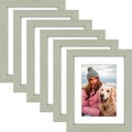 AUEAR 6x8 Picture Frames Set of 6, with Mat for 4x6 or 6x8 without Mat, Composite Wood Gallery Photo Frames with Plexiglass, Wal