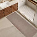 ZALL Tan Waffle Bath Mat,Super Absorbent Non Slip Long Bathroom Runner Rug,Brown 24X72inch,Machine Washable Ultra Soft Floor Mat