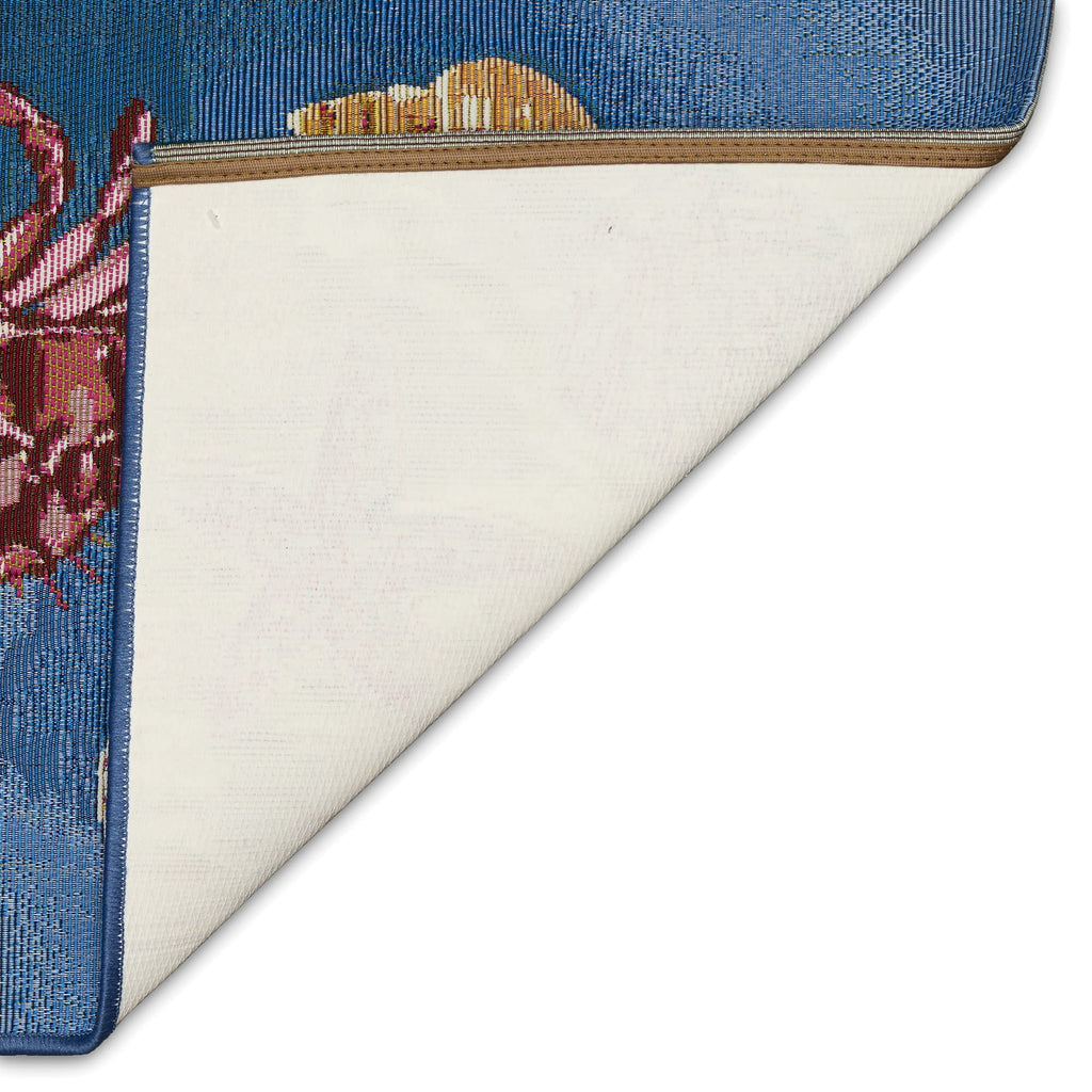 Liora Manne Esencia Machine Washable Non-Slip Low Profile Indoor/Outdoor Mat-Transitional, Coastal, Seashell, Whimsical, Shell We Dance Aqua 2' X 2'10'