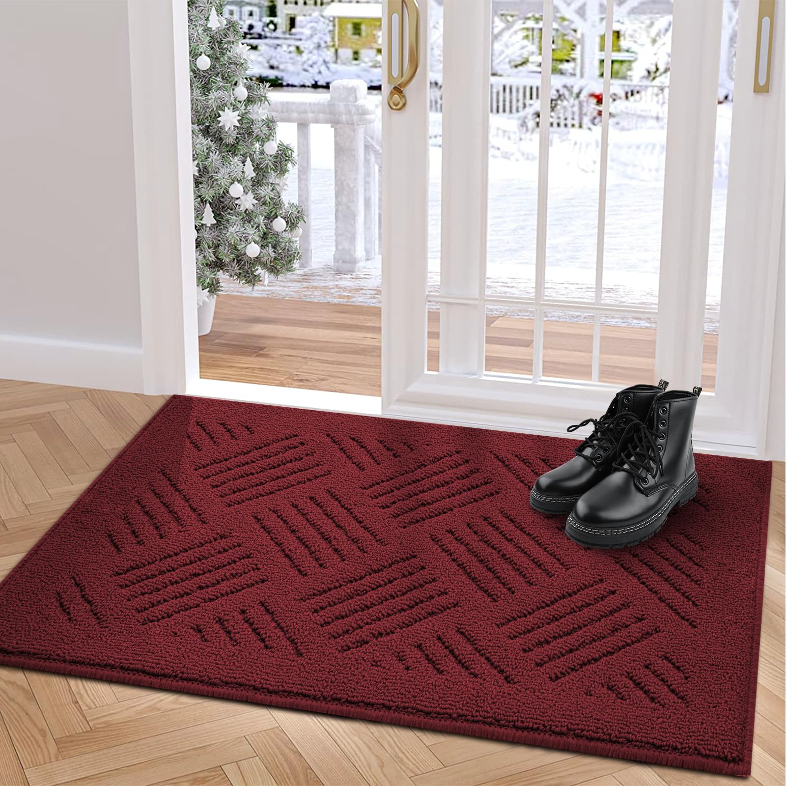 Jeedovia Door Mat Indoor Doormat,Front Back Door Mats Non Slip Entrance Rugs Rubber Backing,Christmas Inside Doormats For Entryw