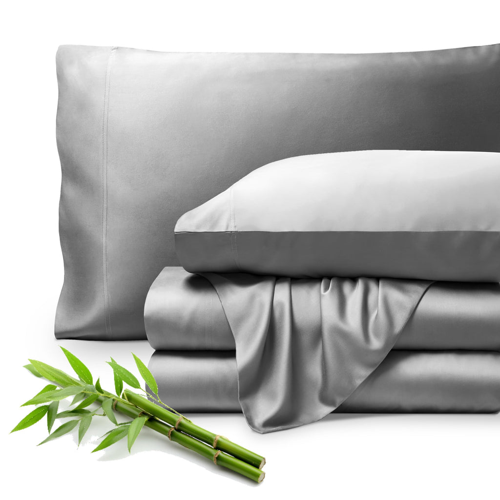 Bare Home 100% Rayon Made from Bamboo Luxury King Sheet Set - 4 Piece Bedding Set - Deep Pockets - Cooling Sheets - Breathable -