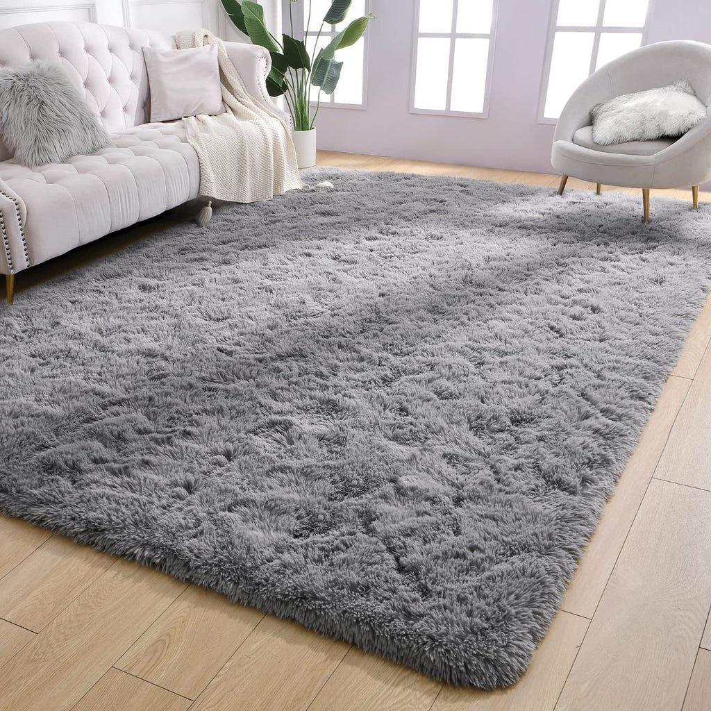 AROGAN Luxury Soft Area Rugs for Bedroom Living Room Plush Shag Rug 4x6 Feet, Grey Fluffy Rug for Kids Girls Playroom Dorm Room,