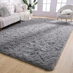 AROGAN Luxury Soft Area Rugs for Bedroom Living Room Plush Shag Rug 4x6 Feet, Grey Fluffy Rug for Kids Girls Playroom Dorm Room,