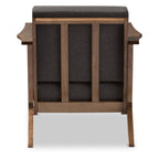 Baxton Studio Cayla Lounge Chair Grey/Mid-Century/Walnut Brown