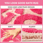 Dyefury You Look Good Bath Mat Pink, Cute Bathroom Rugs For Girls Fun Funny Funky Rug Bedroom Pink Preppy Bathroom Decor Hello B
