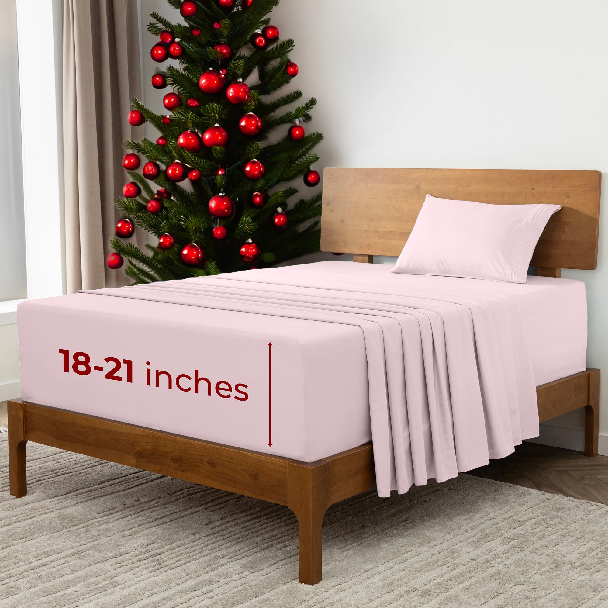 Mellanni Extra Deep Twin Xl Sheets - 3 Pc Iconic Collection Bedding Sheets & Pillowcases - Hotel Luxury, Ultra Soft, Cooling Bed