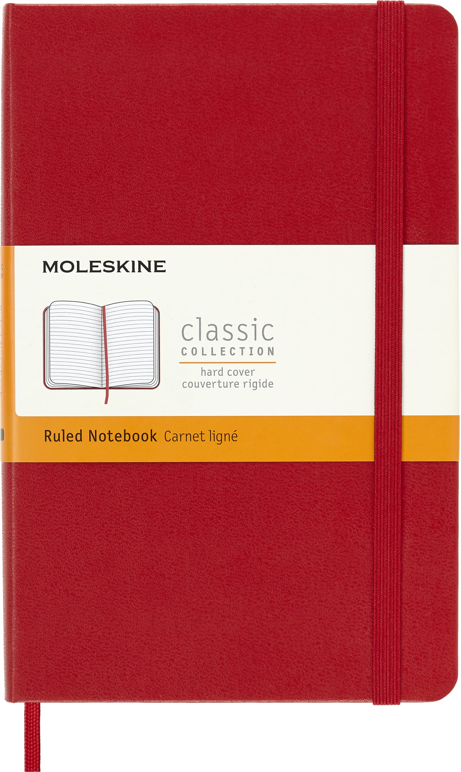 Moleskine Notebook, Medium, Ruled, Scarlet Red, Hard Cover (4.5 X 7)