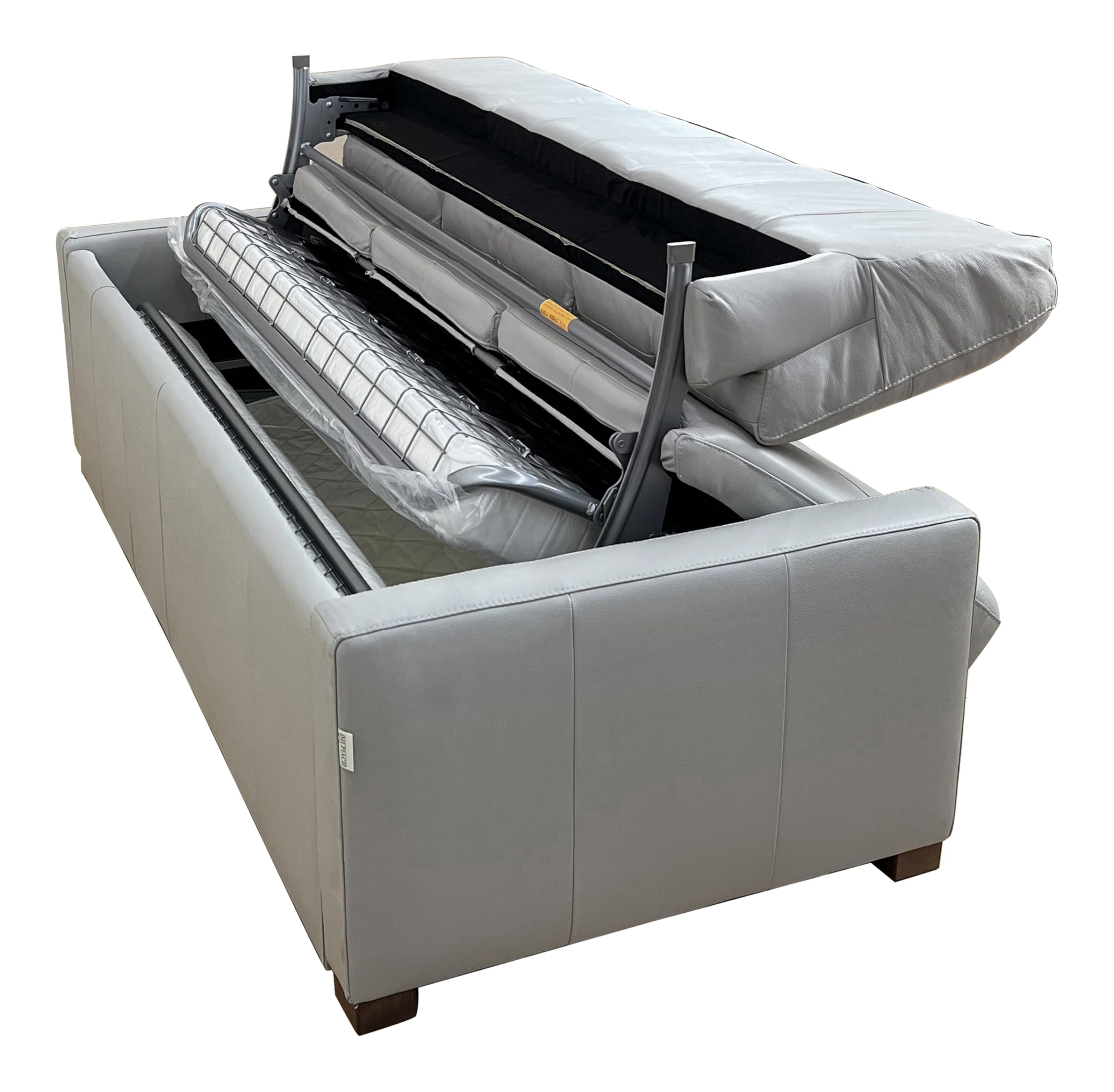 Acme Noci Upholstery Tufted Cushion Back Sleeper Sofa in Gray Leather