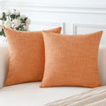 Otostar Linen Throw Pillow Covers Set Of 2 Decorative Square Pillowcases Cushion Covers 16X16 Inch For Home Decor Sofa Bedroom Car 40 X 40 Cm Coral