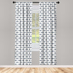 Ambesonne Sea Animals Window Curtains Pack Of 2, Sharks Swimming Horizontal Silhouettes Powerful Dangerous Wild Life, Lightweigh