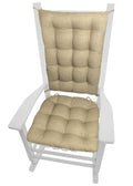 Rave Sand Neutral Porch Rocker Cushion Set - Standard - Indoor-Outdoor: Fade Resistant, Weatherproof - Latex Foam Filled Rocking