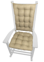 Rave Sand Neutral Porch Rocker Cushion Set - Standard - Indoor-Outdoor: Fade Resistant, Weatherproof - Latex Foam Filled Rocking