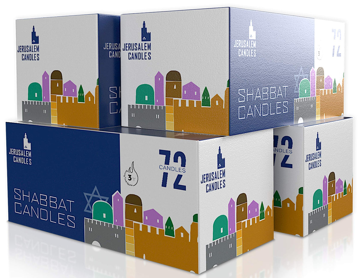 Shabbat Candles - Traditional Shabbos Candles - 3 Hour - 4-Pack x 72 Count, (288 Candles)