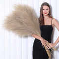 8 Pcs 45 Inch Tall Faux Pampas Grass Decor, Large Artificial Brown Pompous Grass Bulk, Long Fake Pompas For Floor Vase Filler, W