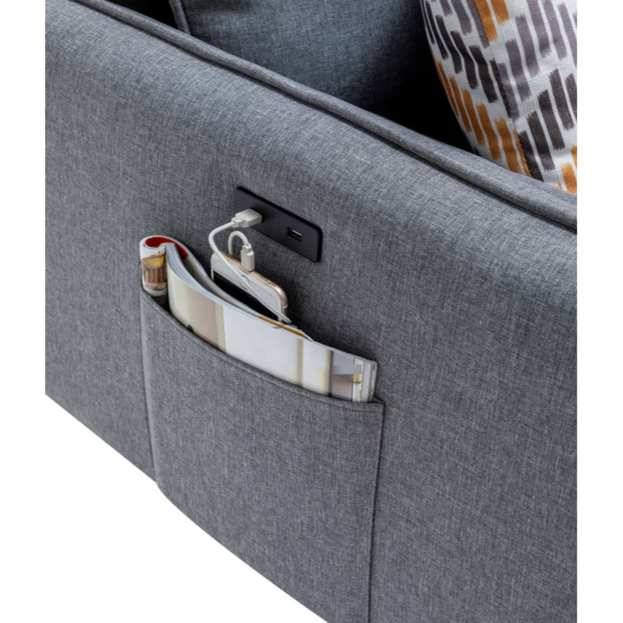 Lilola Home LHF-89320-L Love Seats, Grey