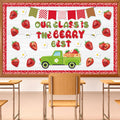 Strawberry Bulletin Board Decorations Set, Strawberry Red Plaid Flower Daisy Bulletin Boards Decoration Strawberry Decorations P