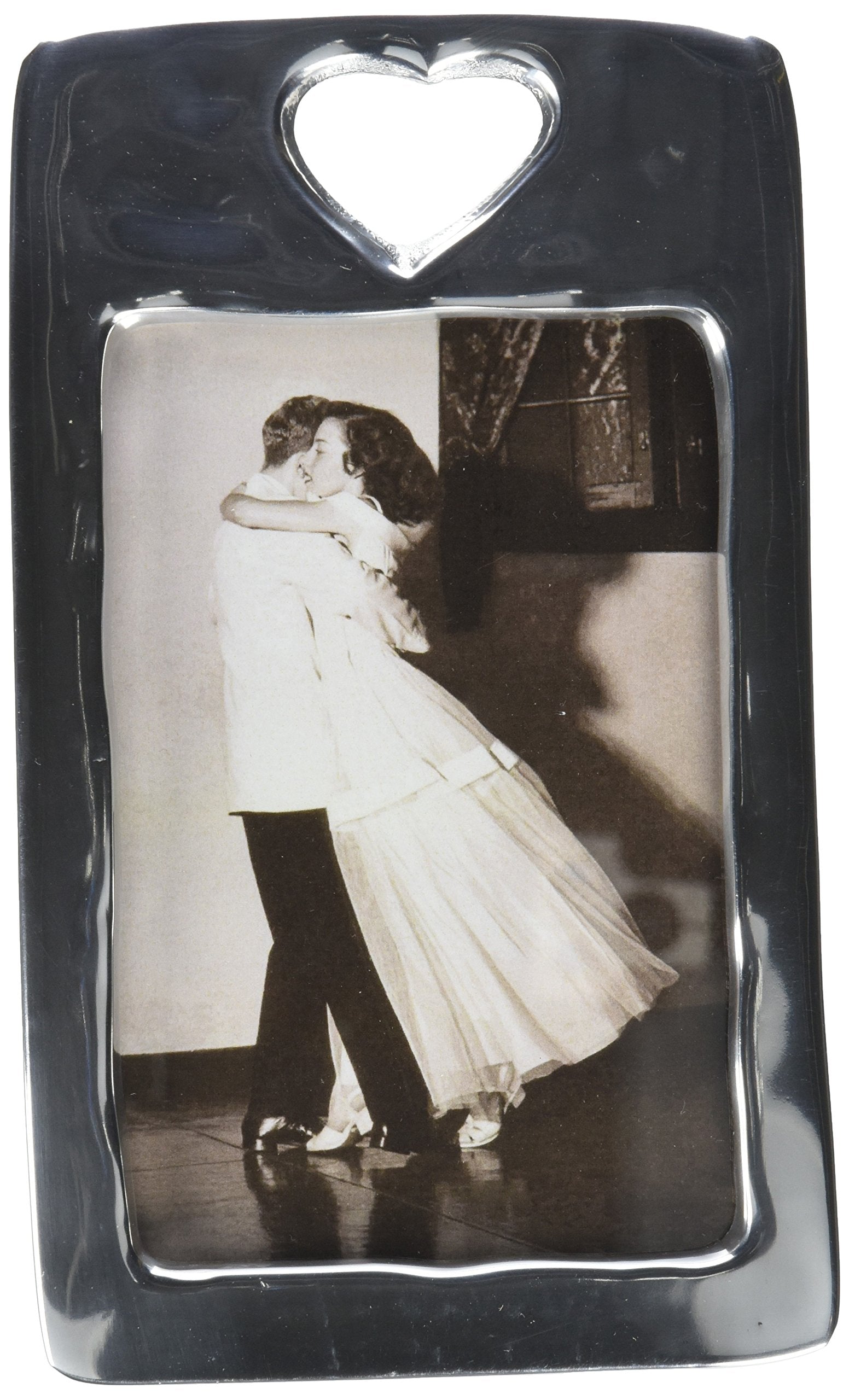 Mariposa OPEN HEART 4X6 FRAME | Silver | BRILLANTE | FRAMES | DECORATIVE PHOTO FRAMES | RECYCLED SANDCAST ALUMINUM | HANDMADE in