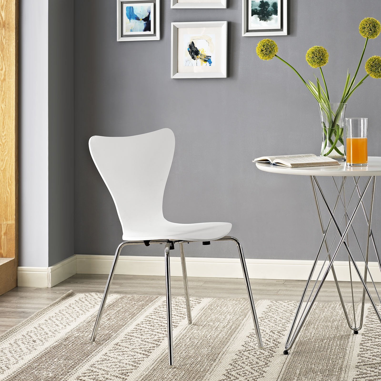 Modway Ernie Dining Side Chair In White