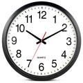 Bernhard Products Black Wall Clock Silent Non Ticking - XL 18 Inch Quality Quartz Battery Operated Round Easy to Read Home/Offic