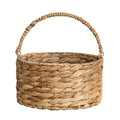 Round Water Hyacinth Storage Basket Handwoven Boho Decor with Handle for Bathroom, Living Room & Kitchen Countertop Organizer 9.