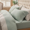PURE ERA Jersey Knit 3pcs Bed Sheet Set 100% T-Shirt Cotton Super Soft Comfy Breathable Fits Mattress Up to 15  Extra Deep Pocke