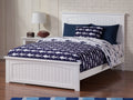 AFI Nantucket Full Size Platform Bed with Matching Footboard & Charging Station in White