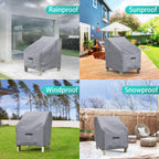 Brosyda Patio Chair Covers For Outdoor Furniture Waterproof 2 Pack, Lawn Chair Covers Heavy Duty Patio Furniture Covers, Large Covers For Lounge Lawn Deep Seat 36' W X 37' D X 36' H-Gray