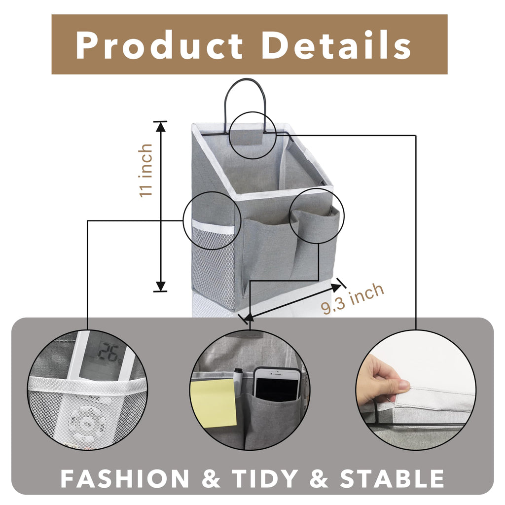 Kanrichu 2Pcs Small Wall Hanging Baskets For Organizing, Wall Hanging Storage Bags As Over The Door Organizer, Wall File Organiz