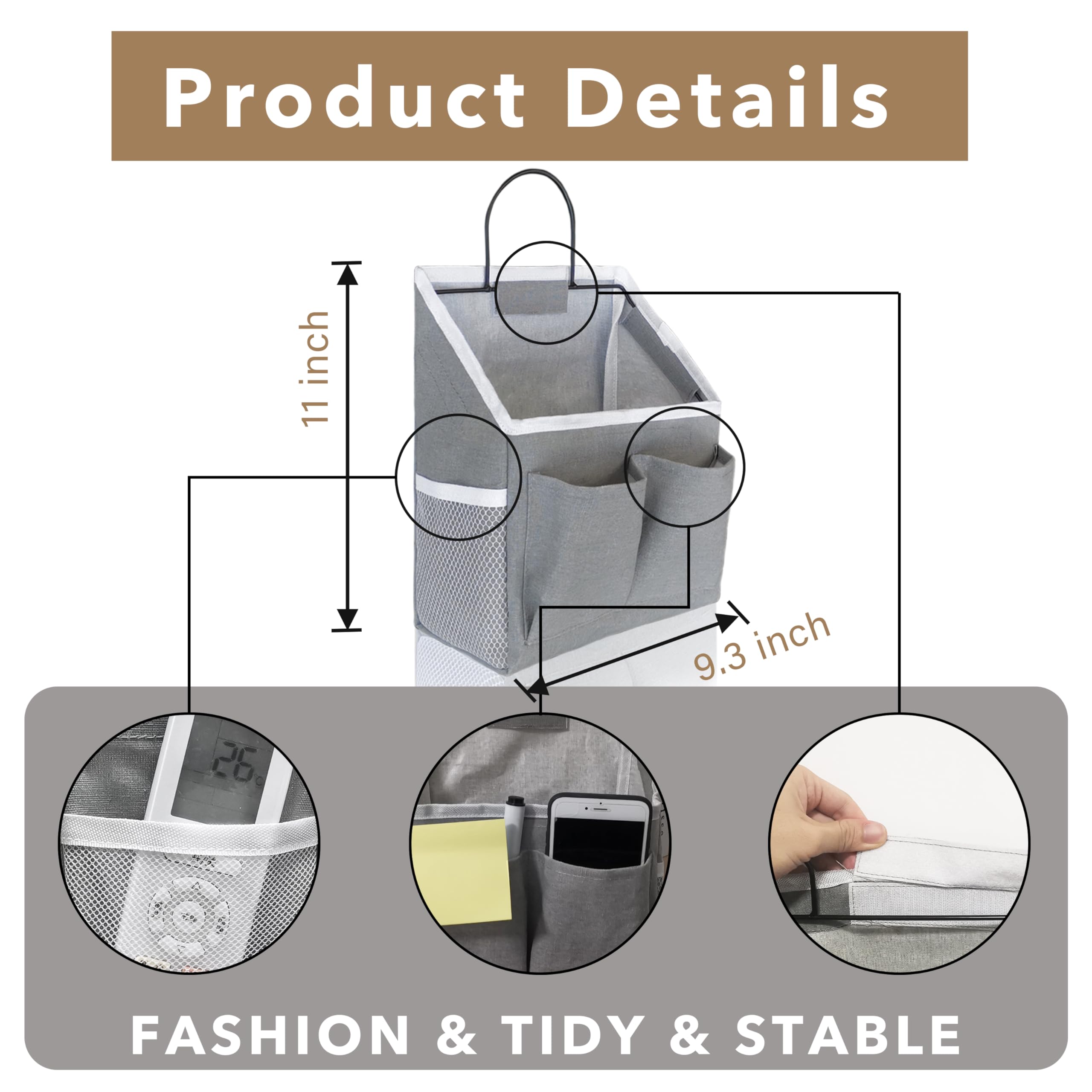 Kanrichu 2Pcs Small Wall Hanging Baskets For Organizing, Wall Hanging Storage Bags As Over The Door Organizer, Wall File Organiz